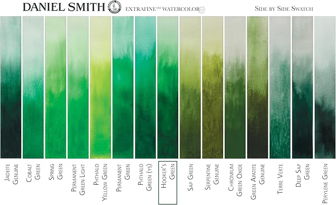 Daniel Smith Extra Fine Watercolor Paint, 5ml Tube, Hooker's Green, 284610042