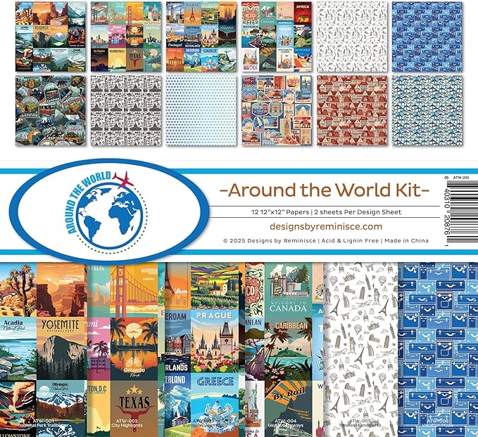 Reminisce Around The World Scrapbook Collection Kit