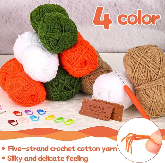Pnytty Crochet Bag Kit for Beginners Complete Starter Set with Yarn, Hook & Step-by-Step Video Tutorials DIY Shoulder Bag Crafting Gift for Adults (Rainbow)