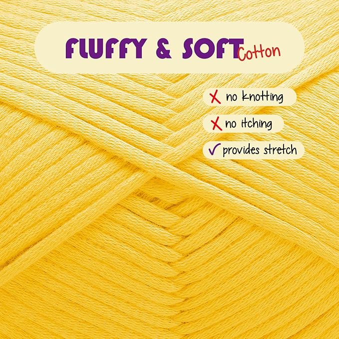Soft Yarn for Crocheting – Crochet & Knitting Yarn, Beginner Yarn with Easy-to-See Stitches, 24 x 50g - 2400 Yards Amigurumi Yarn, Cotton-Nylon Blend Tshirt Yarn for Crocheting, Worsted Weight Yarn 4