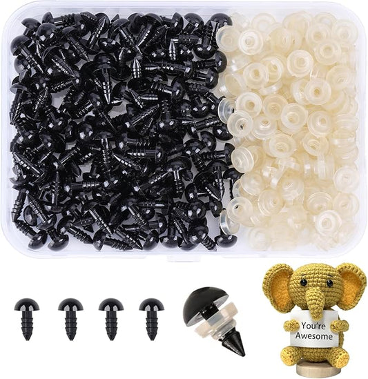 XKDOUS 8mm Safety Eyes, 280pcs for Crocheting, Crochet Eyes for Amigurumi, Stuffed Animal Doll Eyes for DIY Crafts