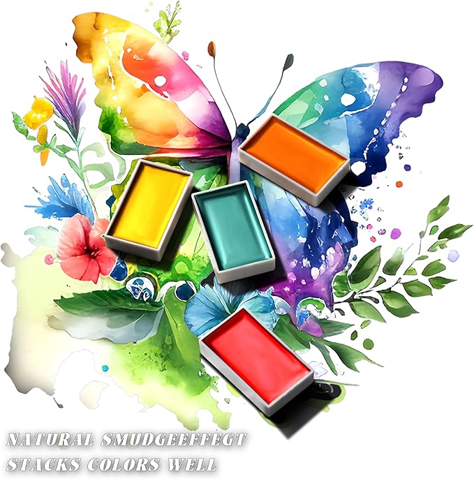 rubens Watercolor Paint Set 16 Colors, Full Pan Solid Artist Watercolors with Removable & Refillable Pans, Highly Pigmented Watercolor, Portable Art Painting Set for Beginner, Artist, Adults