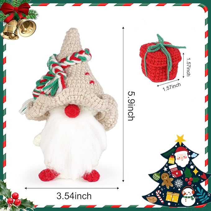 Crochet Set - Beginner Friendly Crochet Set with Step-by-Step Teaching Videos and Crochet Pattern Manuals (Apricot Christmas Dwarf)