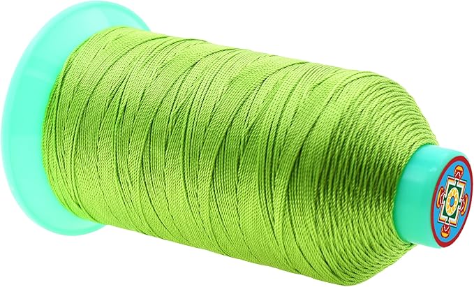 Mandala Crafts Size 277 840D T270 Bonded Nylon Thread - Apple Green 800 YDs Tex 270 Heavy Duty Sewing Threads for Leather, Jeans, Weaving, Outdoor Marine Upholstery
