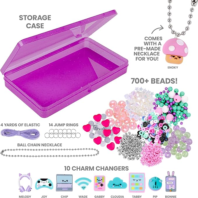 Fashion Angels Charm Changers Jewelry Design Kit, Includes Charms & Over 700 Beads, Custom Jewelry & Fun Craft Activity for Kids