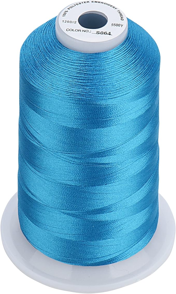 Simthread - 33 Selections - Various Assorted Color Packs of Polyester Embroidery Machine Thread Huge Spool 5500Y for All Sewing Embroidery Machines - 3 Differ Blue Colors 1