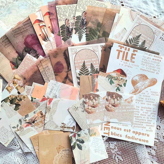 Flartmo 313 Pcs Complete Scrapbook Supplies Kit, Vintage Scrapbook Paper & Nature Flower Stickers, Junk Journal Scrapbooking Supplies Kit for Journaling, Scrapbooking Embellishments, Planner, Card
