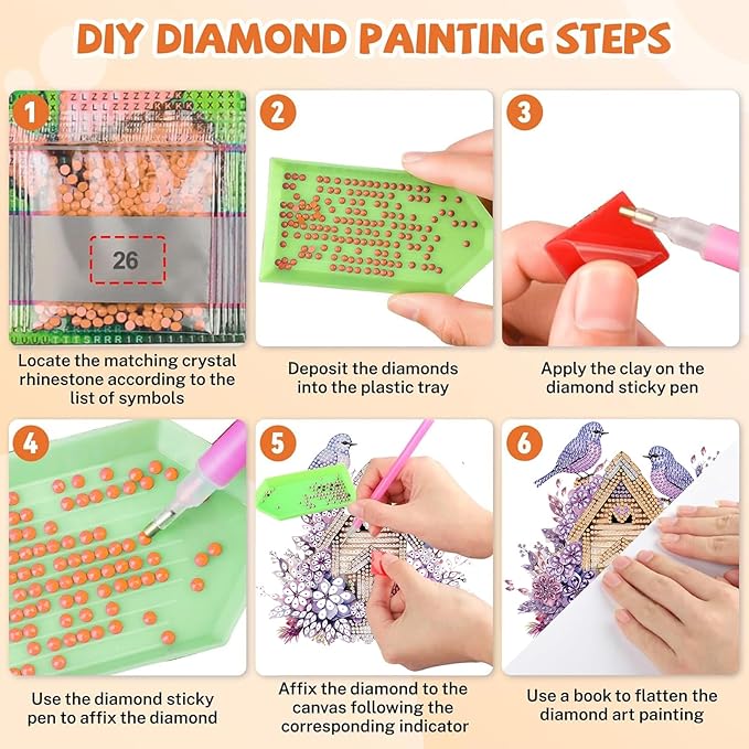 Masendp Purple Bird Diamond Painting Double-Sided Hanging Ornament Set, DIY Irregular Shaped Rhinestone Window Decoration Set, Suitable for Home and Garden Wall Decoration Gifts