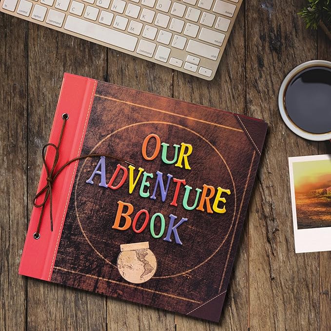 Our Adventure Book 12x12 Inch,Scrapbook Album Large Handmade Travel Scrapbook 60 Pages DIY Album for Anniversary,Wedding,Travelling,Writing,Baby,Friends,Family,Couple Gifts (Our Adventure Book)