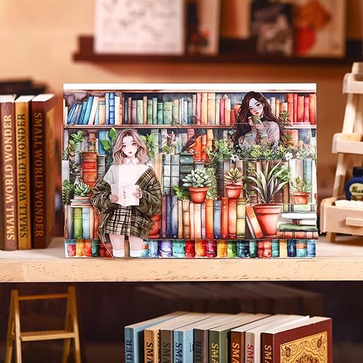 Book-Themed PET Tape Set, 6 Rolls of Library and Nature-Inspired Stickers for Scrapbooking, Journaling, DIY Crafts, and Gift Wrapping