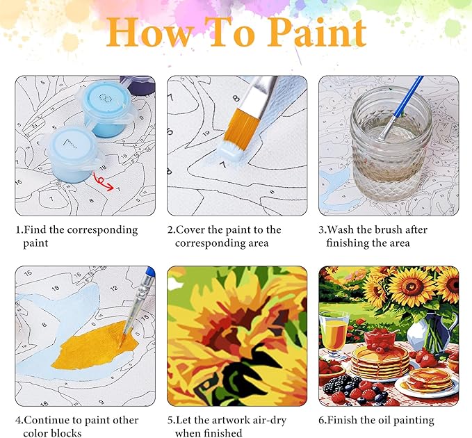Okarina Paint by Numbers Kit for Adults Beginner Delicious Dessert, Adult Paint by Number Kits on Canvas, Flower DIY Acrylic Oil Painting by Numbers for Adults, Perfect for Home Wall Decor 16X20 Inch