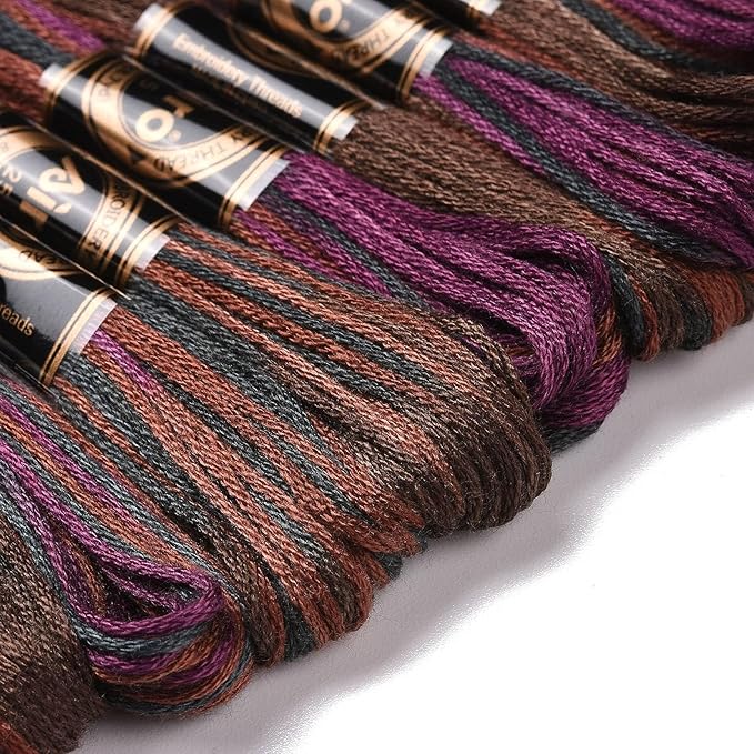 FASHEWELRY 10 Skeins Embroidery Floss Thread 0.5mm Dyed Cross Stitch Floss 6-Ply Friendship Bracelet String for Jewelry Making Bracelets Sewing Knitting Stitching Craft DIY (Deep Magenta)