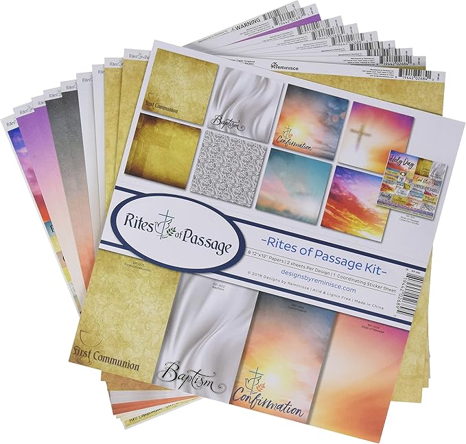 Reminisce Rites of Passage Scrapbook Collection Kit, Multi Color Palette, 12x12 inches