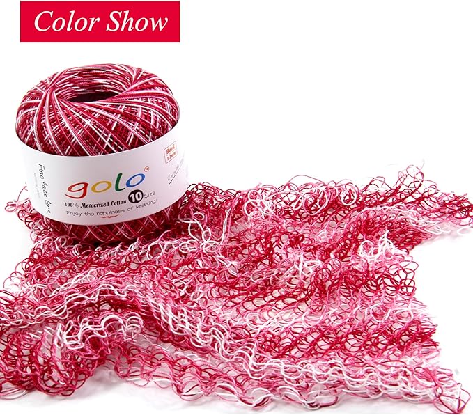 golo Crochet Thread Size10 Yarn for Hand Knitting Lace Thread Milkshake red-D145
