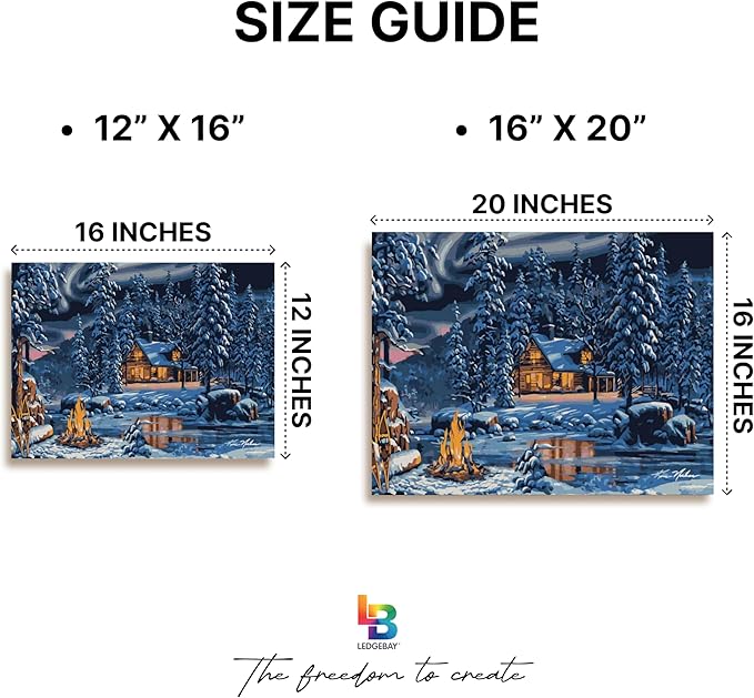 Ledgebay DIY Paint by Numbers Kit for Adults Framed Canvas Beginner to Advanced Paint by Numbers Kit Kits Include Acrylic Paint Set Brushes Tabletop Easel (Aurora Bliss 16" x 20" Framed)