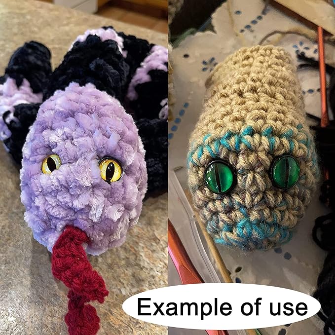 Julie Wang 20Pairs 10MM Dragon Safety Eye Plush Animal Crafts Making for Adult Artist Model Enthusiast Amigurumi Crochet Project DIY Supplies with Washer 0.39 inches