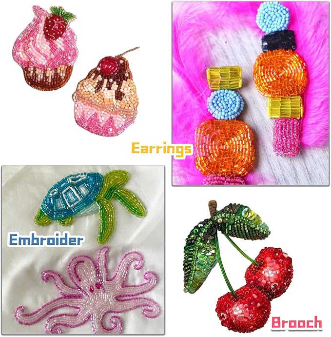 EuTengHao 19200Pcs Tube Beads Kit 3mm Glass Bugle Seed Beads for Jewelry Making Embroidery & Home Decor (32 Vibrant Color)