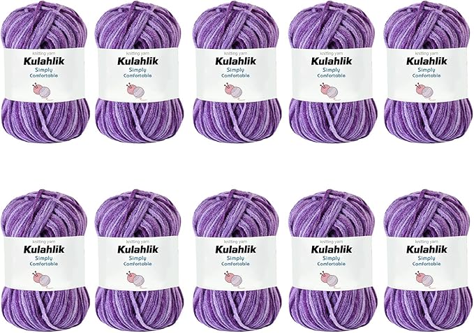 500g(10x50g) Acrylic Yarn for Crocheting and Knitting, Colorful Gradient Yarn Thread, 10 Rolls Skeins, Multicolor Hilo Acrílico, Perfect for DIY Crafts Project