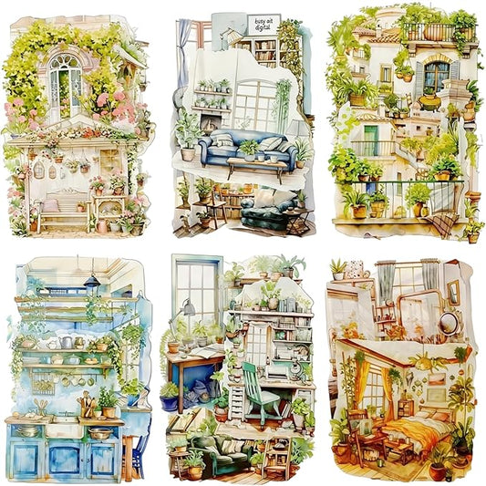 TIAMECH Lazy Time PET Stickers - 60 Pcs Comfort Leisure Moment Design, Waterproof Sticker for Journaling & Scrapbooking, Junk Journal Supplies, Ephemera & DIY Crafts