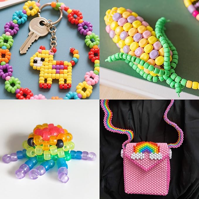 XIANNVXI 530pcs Pony Beads Kit for Friendship Bracelet 18color 9mm Pony Kandi Letter Beads Kit for Jewelry Making Crafts