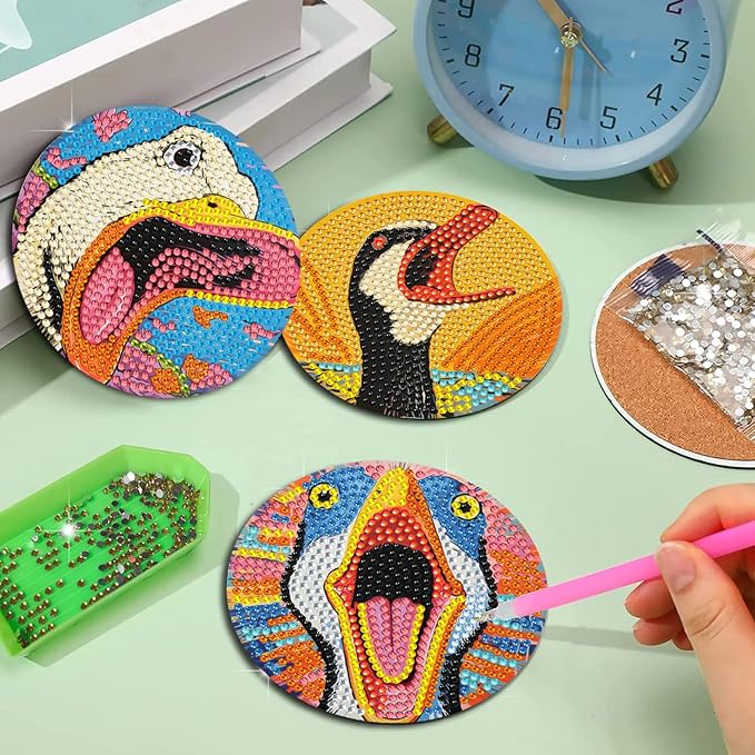 EWJRNSF 6 PCS Diamond Painting Coaster Set - Small Diamond Painting Coasters Kit for Beginners and Adults - Art Craft Supplies Item