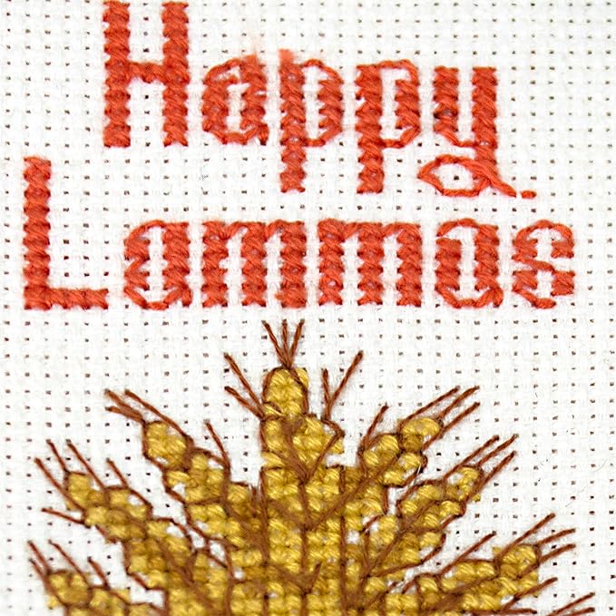 Povitrulya Counted Cross Stitch Kit “Lammas/Lughnasadh“ – DIY Bookmark Embroidery Set for Adults & Beginners, First Harvest Pagan Celtic Rustic Seasonal Autumn Gift