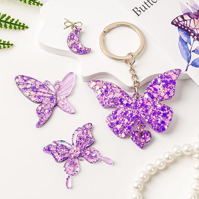 Resin Jewelry Making Kit Uv Resin Molds Silicone Butterfly Earring Making Kit DIY Crystal Glue Necklace Pendant Keychain Molds Jewelry Making Supplies Resin Art Craft Mother's Day Gift