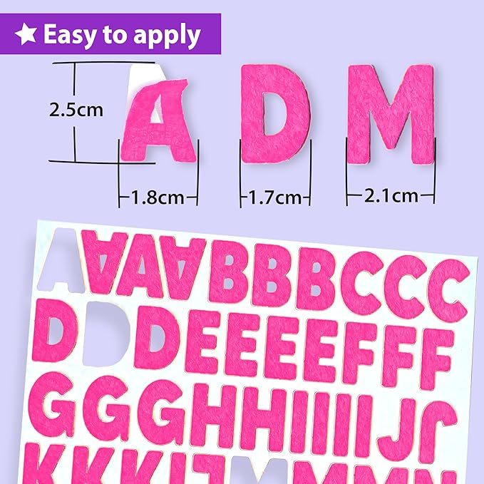 krafun 500+ felt stickers for kids - self-adhesive alphabet letters, numbers & fun shapes diy scrapbook arts and crafts supplies educational learning activity gift for toddlers boys & girls ages 3+