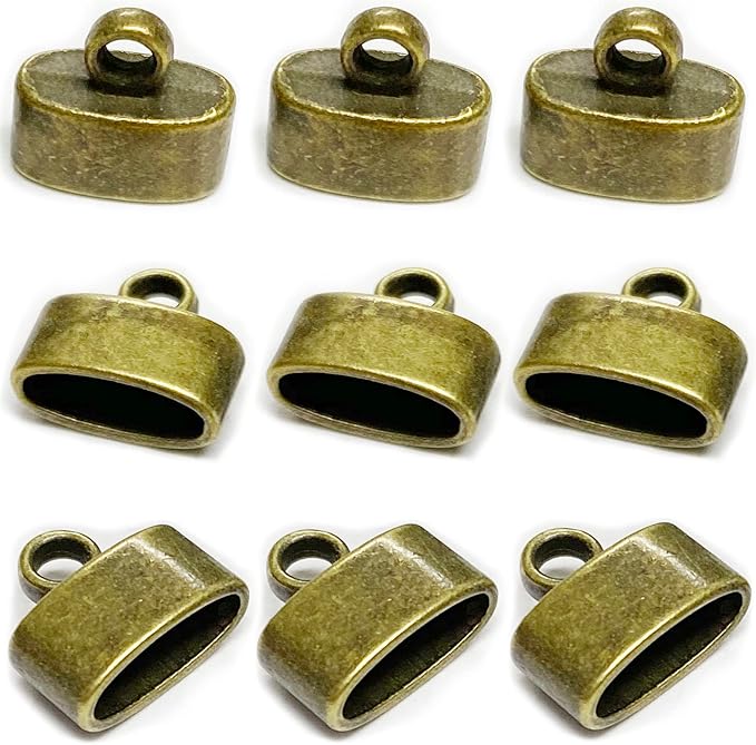 Brass Flat Leather Cord End Caps 50 pcs Round Tassel End Caps Barrel End Caps Bracelet Making Supplies Leather Bracelet Making Kit Silver Cord End Cap Kumihimo Kit