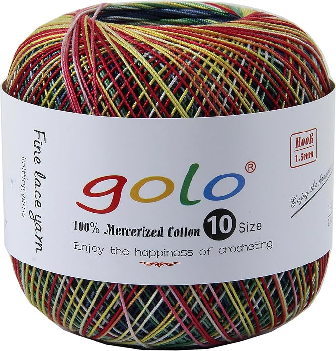 golo Crochet Thread Size10 Space-Dyed Yarn for Hand Knitting D610