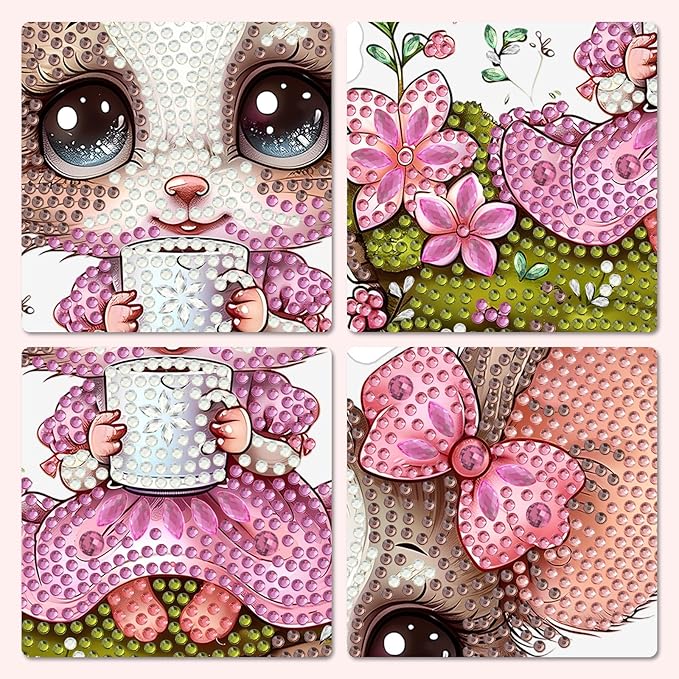 MXJSUA Cute Mouse Diamond Art Hanging Kits for Adults Beginners, DIY Acrylic Special Shaped Crystal Diamond Gem Drills Pendant Art Painting Ornament for Home Wall Decor Gift