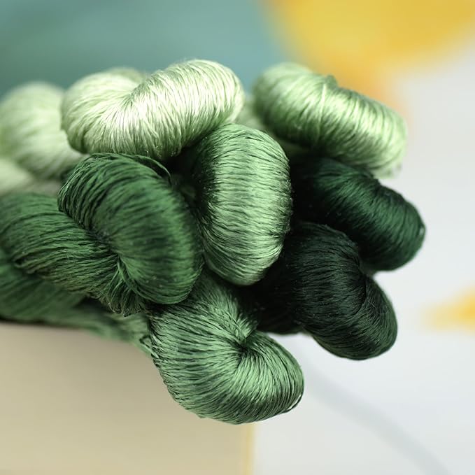 Natural 100% Silk Thread, Handmade Embroidery Thread Silk Floss 7 Colors 110m Each (19)