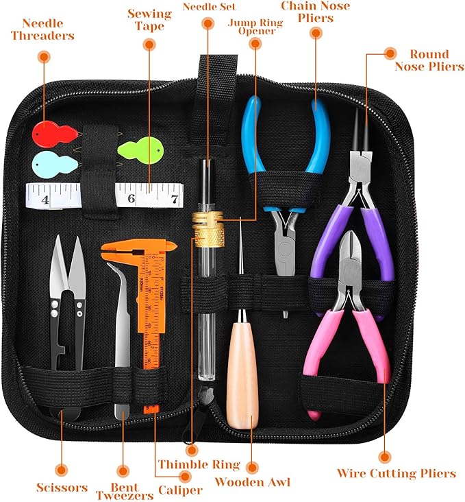 PAXCOO Jewelry Making Supplies Kit, Jewelry Making Kit with Jewelry Making Tools, Jewelry Wires and Jewelry Findings for Jewelry Making, Repair and Beading