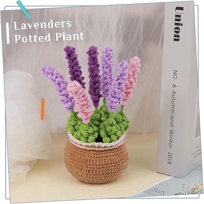 kgxulr Crochet Kit for Beginners, Purple Lavender Crochet Kit Beginner Crochet Starter Kit for Complete Beginners Adults, Crocheting Knitting Kit with Step-by-Step Video Tutorials (Purple Lavender)