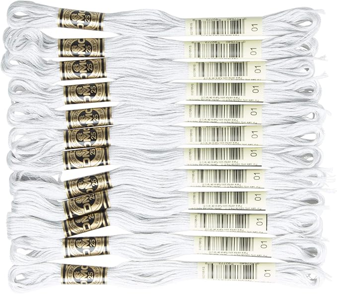 DMC DMC25B #25 Thread Embroidery Thread 12 Bundles #01 Gray