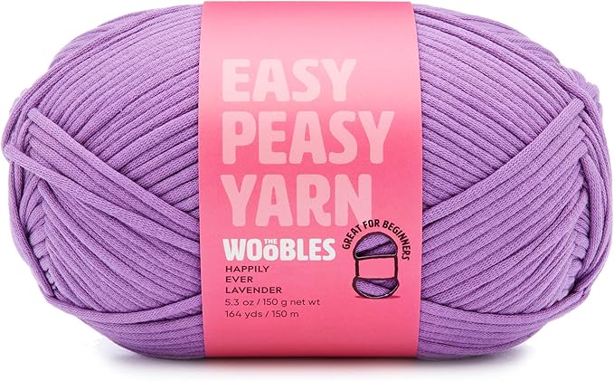 Woobles Easy Peasy Yarn for Beginners - Crochet & Knitting Yarn - Medium #4 Worsted - Cotton-Nylon Blend