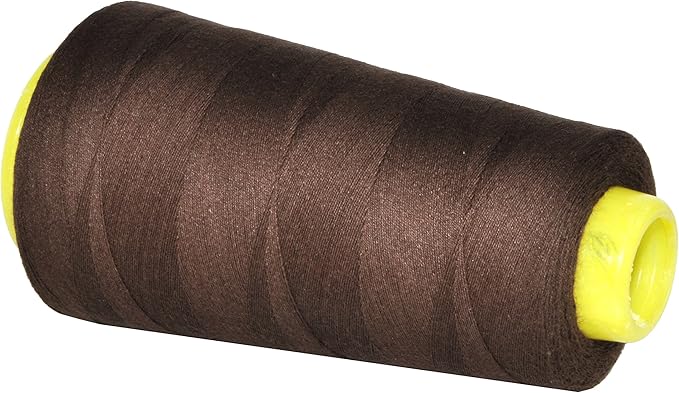 Mandala Crafts Chocolate Brown Thread Cones for Machine and Hand Quilting - 2400 Yds 50 WT Multiple Purpose Mercerized 100% Cotton Threads for Sewing Machine Serger Embroidery