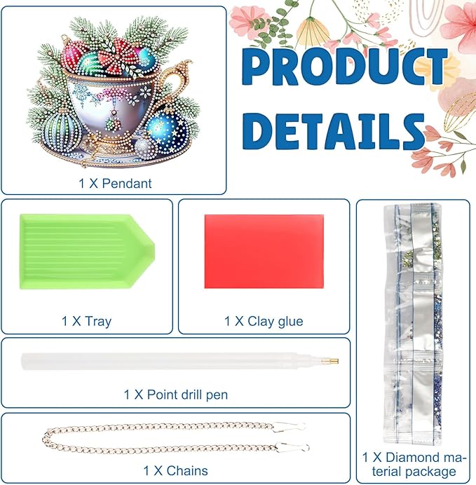 DOMROM Coloured Balls Diamond Art Hanging Kits for Adults Beginners, Christmas Special Shaped Crystal Diamond Painting Ball Pendant, DIY Diamond Art Suncatchers for Home Garden Wall Decor Gift