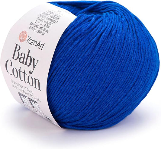 YarnArt Baby Cotton Yarn 50% Cotton 50% Acrylic 1.76 Oz 180.44 Yds (1, 456)
