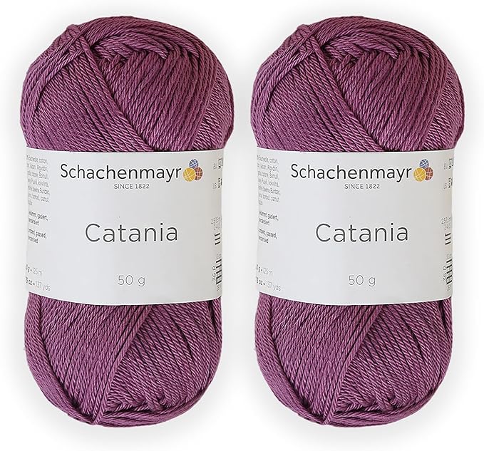 2 Skein/Pack Schachenmayr (SMC) Catania Originals Yarn, Each Ball 1.76 Oz (50gr) / 136 Yards (125 m), 100% Mercerized Cotton for Knitting and Crochet Yarn, Sport Weight, 240 - Hyacinth