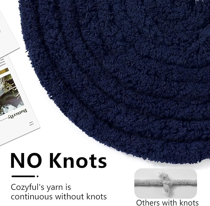 Chunky Yarn for Hand Knitting - #10 Chunky Chenille Yarn, Jumbo Big Thick Chunky Yarns for Crocheting, Super Bulky Chunky Knit Blanket Yarns, 8 Skein (25 yds 8 oz Each Skein), Navy Blue