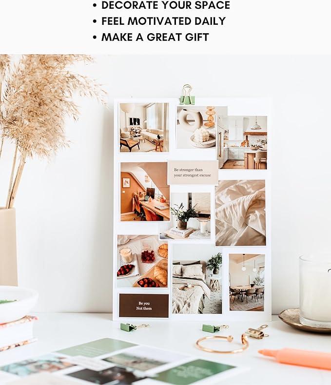 Lamare Vision Board Book - 1000+ Aesthetic Vision Board Images & Motivational Quotes, Vision Board Supplies, Vision Board Kit, Collage Book for Manifestation, Self Care & Goal Setting