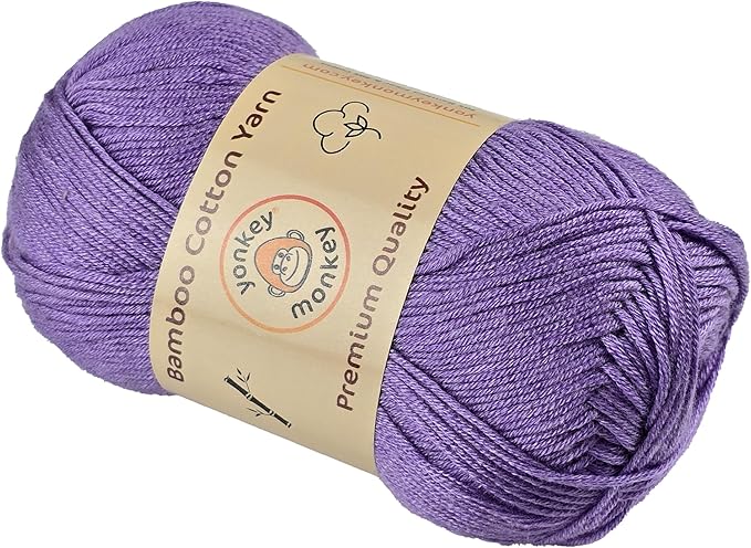 10-Pack of Yonkey Monkey 500 Grams Yarn - 70% Rayon derived from Bamboo, 30% Cotton - Imported - Lavender 9029