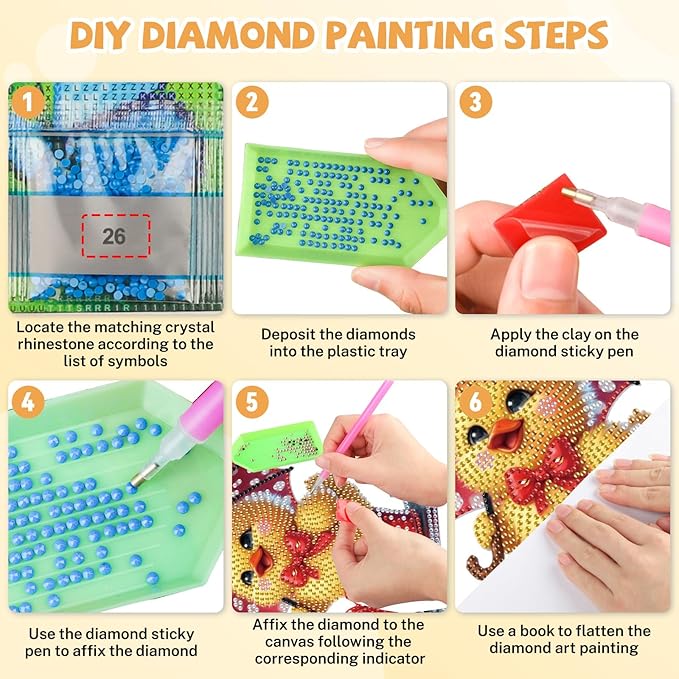 Bowetile Duck Diamond Art Hanging Kits for Adults, Diamond Art Suncatchers Easter, 5D Special Shape Diamond Painting Pendant Window Ornament Gifts for Home Wall Door Garden Decor
