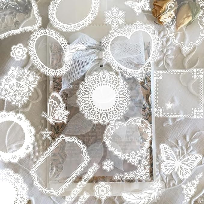 130 PCS Scrapbook Stickers - Vintage Style Transparent Waterproof Vision Board Supplies Embellishments for Journaling, Wedding Photo Album, Scrapbooking Supplies & Prayer Board Supplies