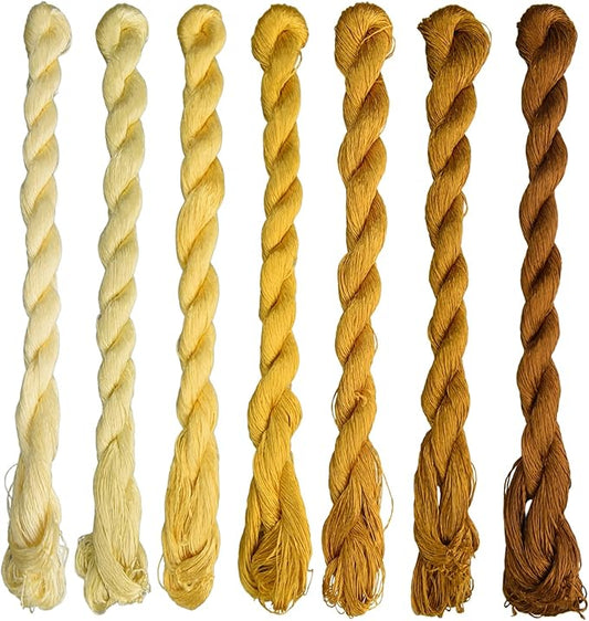 Natural 100% Silk Thread, Handmade Embroidery Thread Silk Floss 7 Colors 110m Each (51)