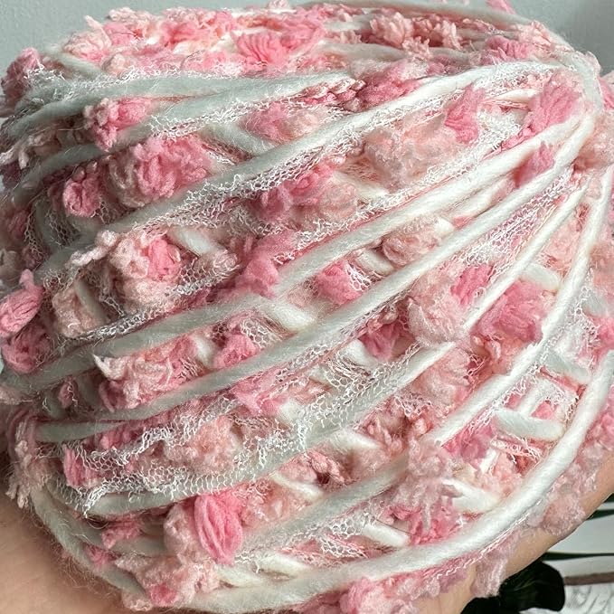 Hand Spun Art Yarn 2 Pack of 100g/Skein Fancy Yarn Multifiber Multicolored with Hand Blended Handmade for Jewelry Making Junk Magazines Knitting Crafts Textile Decorative Tassels Card Making