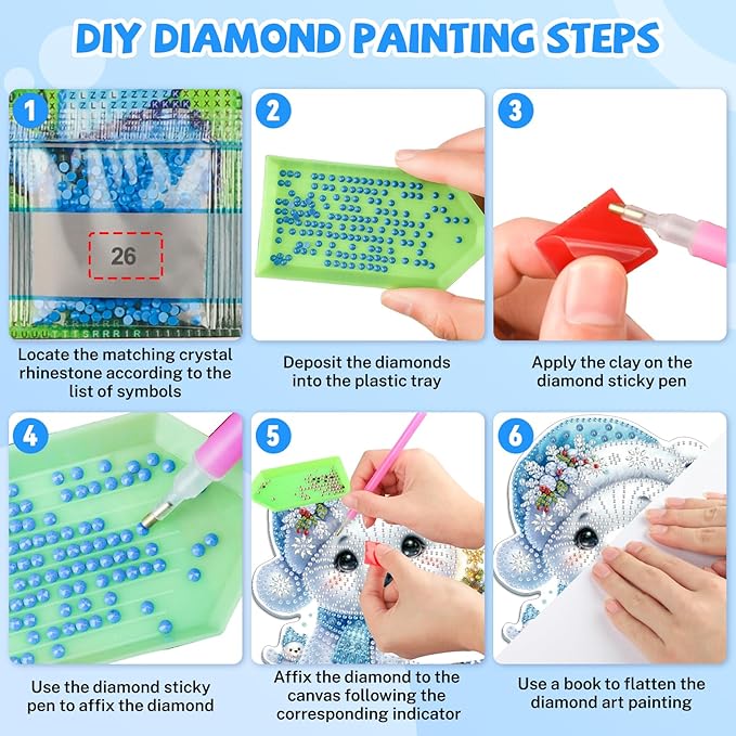 Bowetile Christmas Diamond Art Hanging Kits for Adults, 5D Special Shape Diamond Painting Kits Polar Bear, Crystal Gem Painting Arts and Crafts for Christmas Gifts for Home Garden Decor