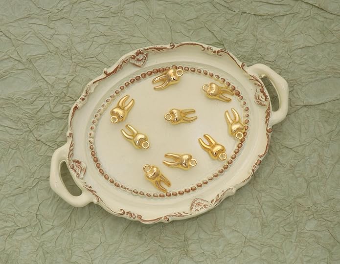 30 Pcs Teeth Charms 1.5 x 0.7 x 0.5 cm Metal Cute Small Tooth Pendants for Women DIY Jewelry Making Supplies Necklace Bracelets Findings Kit Bulk Decoration