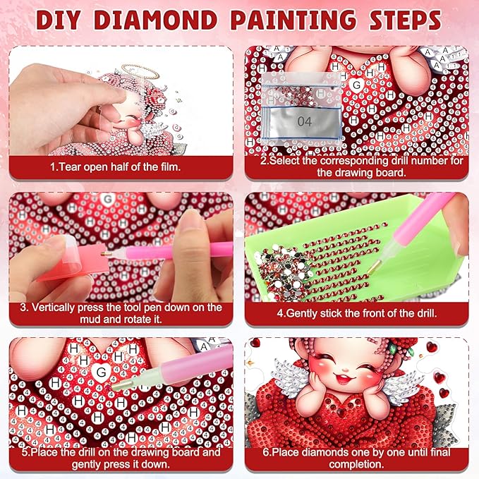 DOMROM Fairy Diamond Art Hanging Kits for Adults Beginners, Special Shaped Crystal Diamond Painting Fairy Pendant, DIY Diamond Art Suncatchers for Home Garden Wall Decor Gift